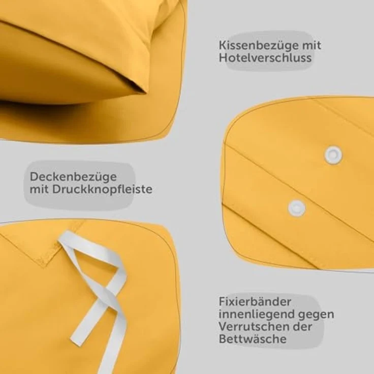 Blumtal Bettwäsche Oeko-TEX zertifizierte Mikrofaser Bettwäsche pflegeleicht & faltenfrei, Mikrofaser, Bettbezüge aus Atmungsaktivem Mikrofaser – Bild 4