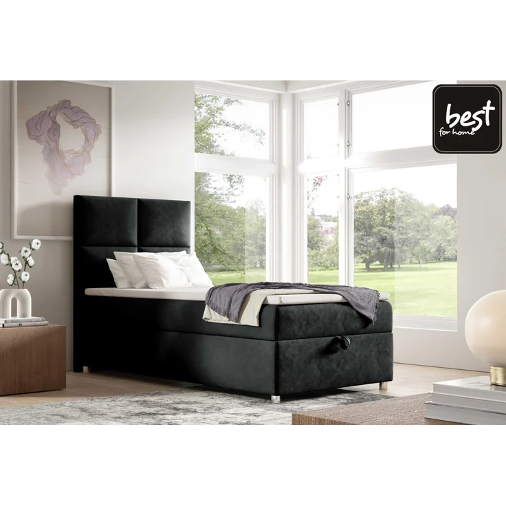 Best for Home Boxspringbett mit Bettkasten Trinity K2 Single Bonell-Matratze inkl. 7 cm Topper (Einzelbett, Hotelbett, Polsterbett gepolstertes Kopfteil, Jugendbett, Kinderbett versch. Größen, 70x200 80x200 90x200 100x200 cm), verschiedene Liefermöglic... – Bild 2