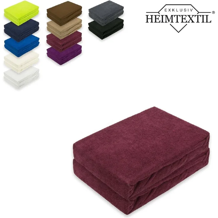 Doppelpack Marke Frottee Spannbettlaken Bordeaux 90 x 200 cm