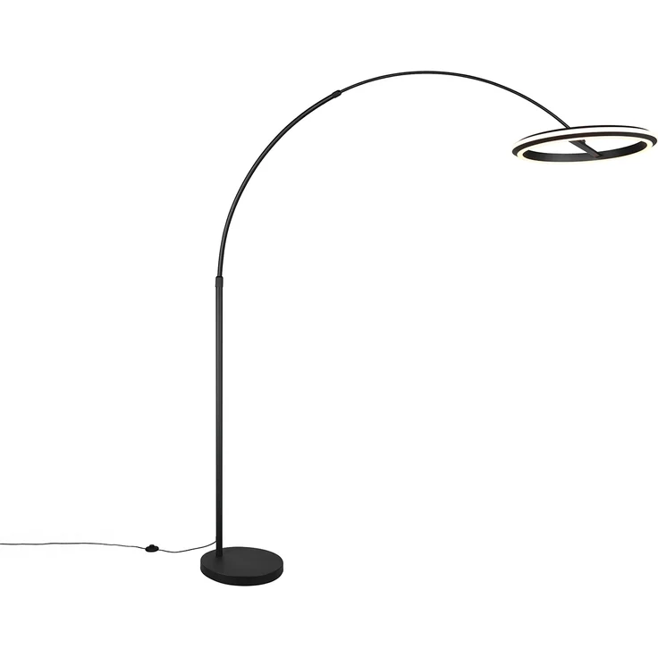 Große LED Bogenlampe AMADOR dimmbar aus Metall Schwarz, Höhe 205cm – Bild 2