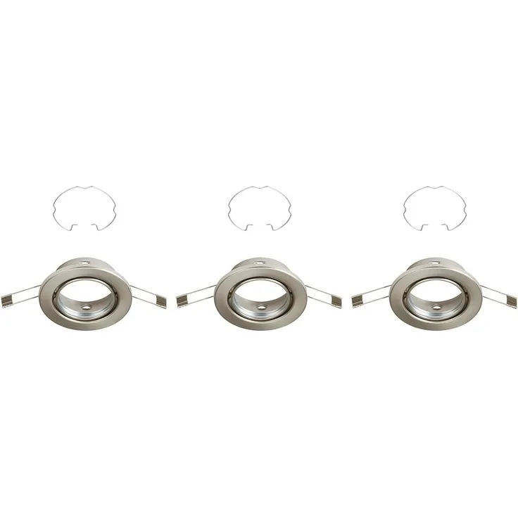Briloner 3er Set Einbauleuchten nickel-matt Ø 8,6 cm