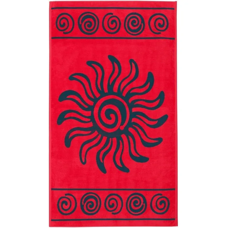 Delindo Lifestyle Strandtuch Tropical SUN, Velours (1-St), Jacquard-gewebtes Motiv XXL