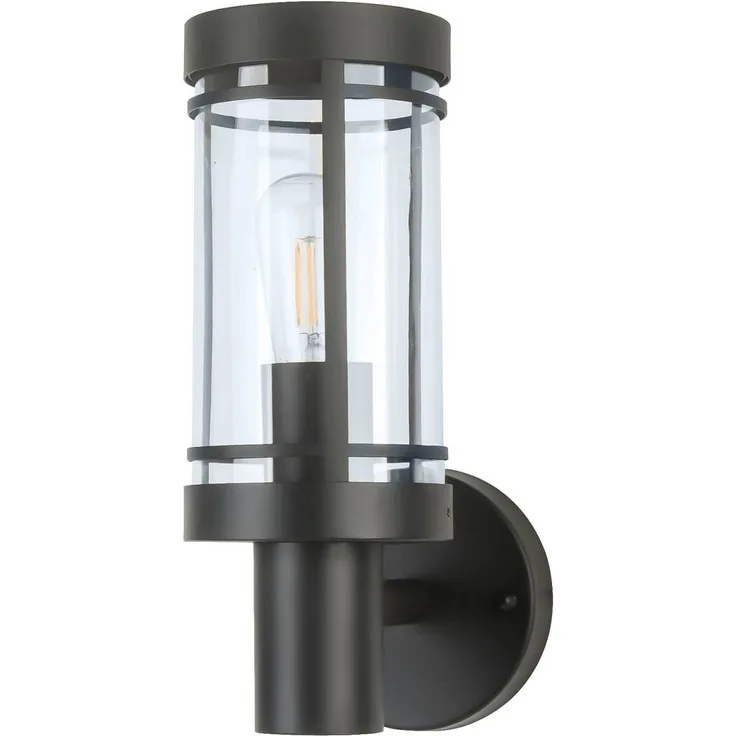 Grafner® Edelstahl Wandlampe Wandleuchte Hofleuchte E27 Schwarz WL11002