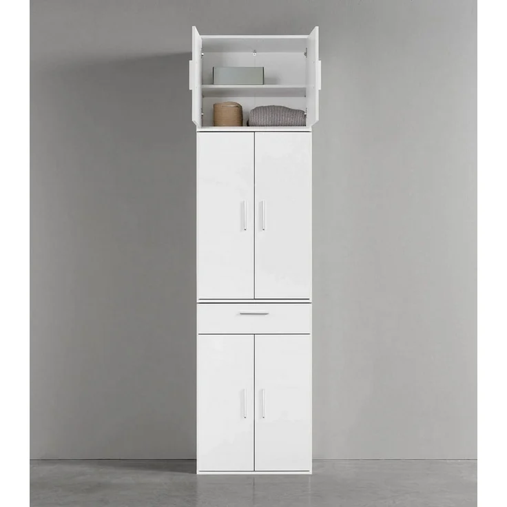 mokebo Mehrzweckschrank Der Extralange Made in Germany, Büroschrank, Aktenschrank, Flurschrank in Weiß – Bild 3