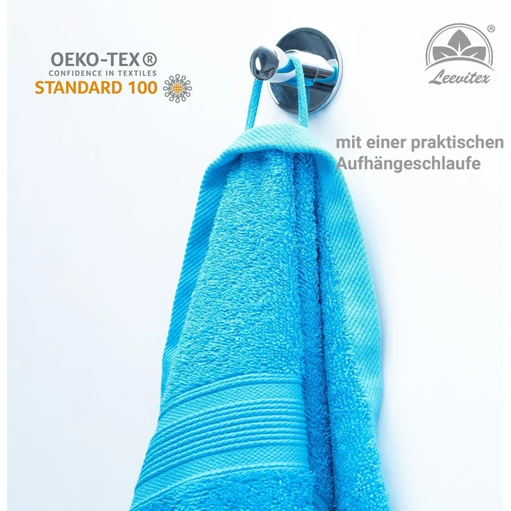 leevitex® Handtuch Frottee 4er Set, 50 x 100 cm, hochwertig verarbeitet & fusselfrei – Bild 4