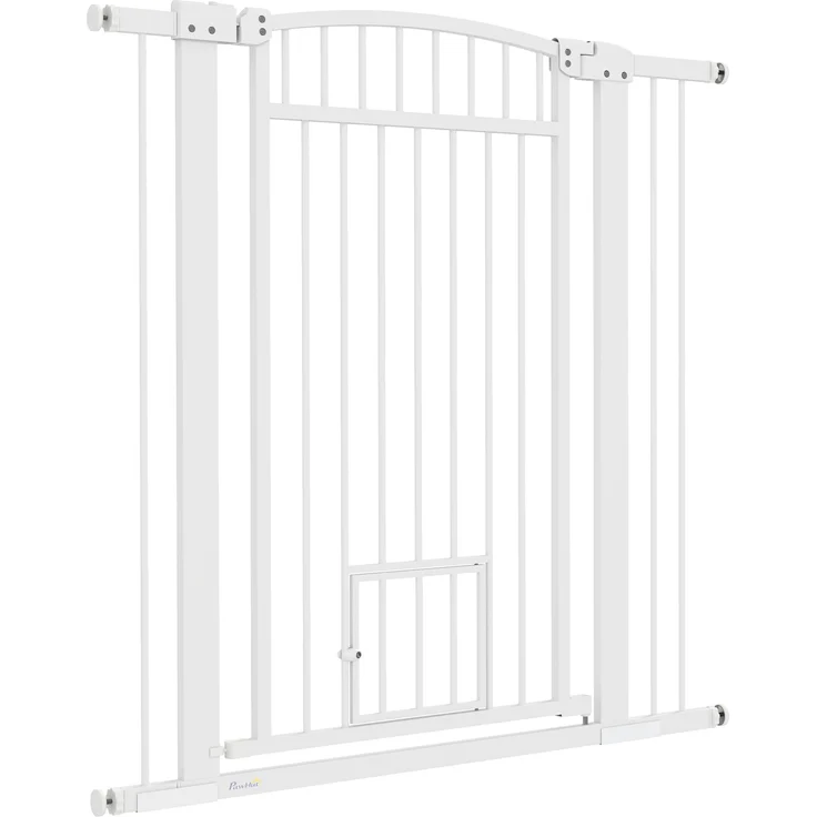 Ausziehbares Hundeschutzgitter 76–104 x 106 cm, 104.0×5.0×106.0cm, Weiß, MELAYR – Bild 2