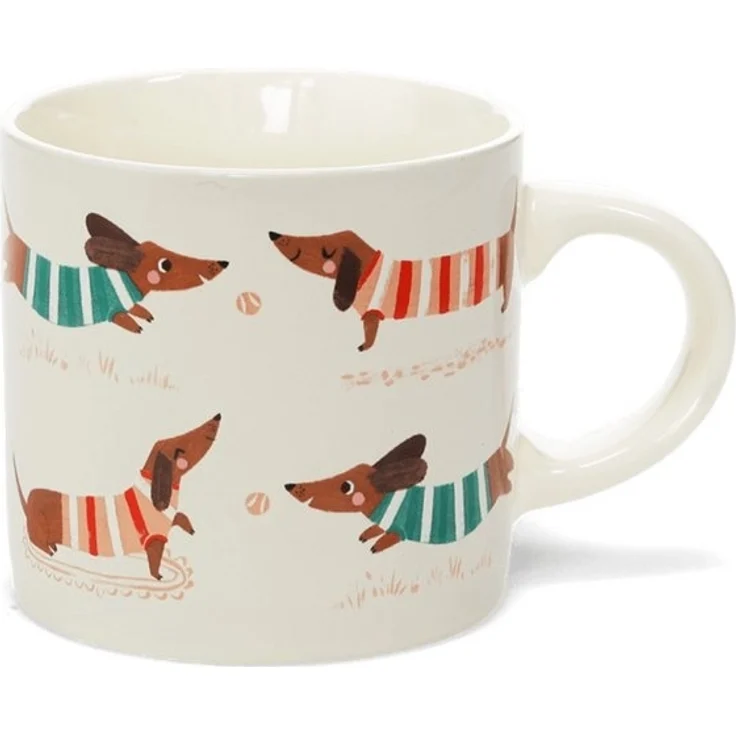 Rex London Becher Sausage Dog - Dackel Kaffeebecher, Keramik, ca. 13 x 8,9 x 8,5 cm, für 350 ml – Bild 3