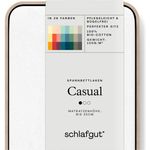 Schlafgut 'Casual' Spannbettlaken, für Matratzen bis 25 cm Höhe, 100% Bio-Baumwolle, Full-white, M 120x200 cm - 130x200 cm