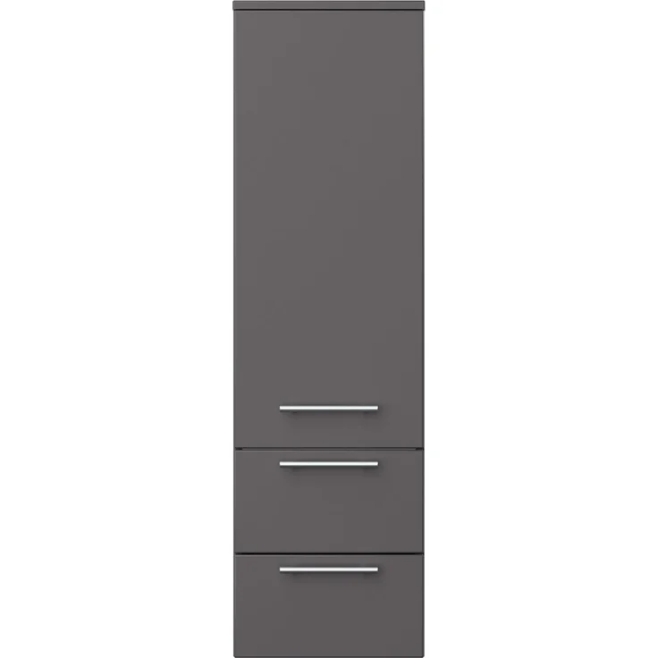 Hochschrank 120 cm anthrazit mit Glaseinlagen : Anthrazit – Bild 3
