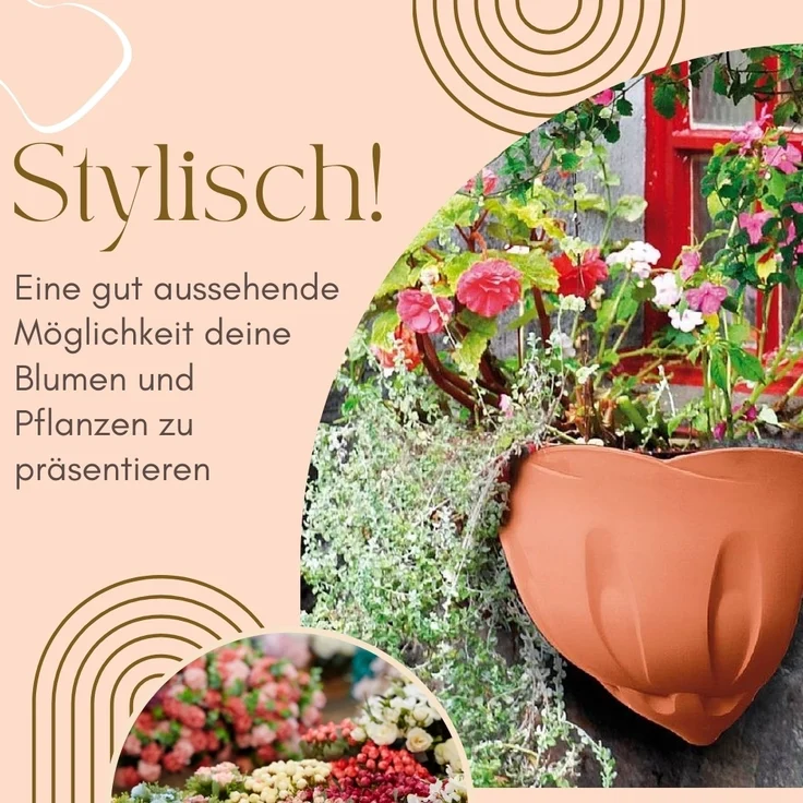 Blumentopf Wand Blumentopf Wandmontage Wandblumentopf Wandvasen für Pflanzen Wandhalterung Wandtopf Wandgefäß – Bild 2