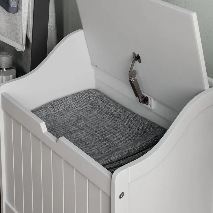 Home Discount priano Badezimmer Schrank Schrank Brust Mülleimer Holzkorb Einheit Wäschesack, Weiß – Bild 6