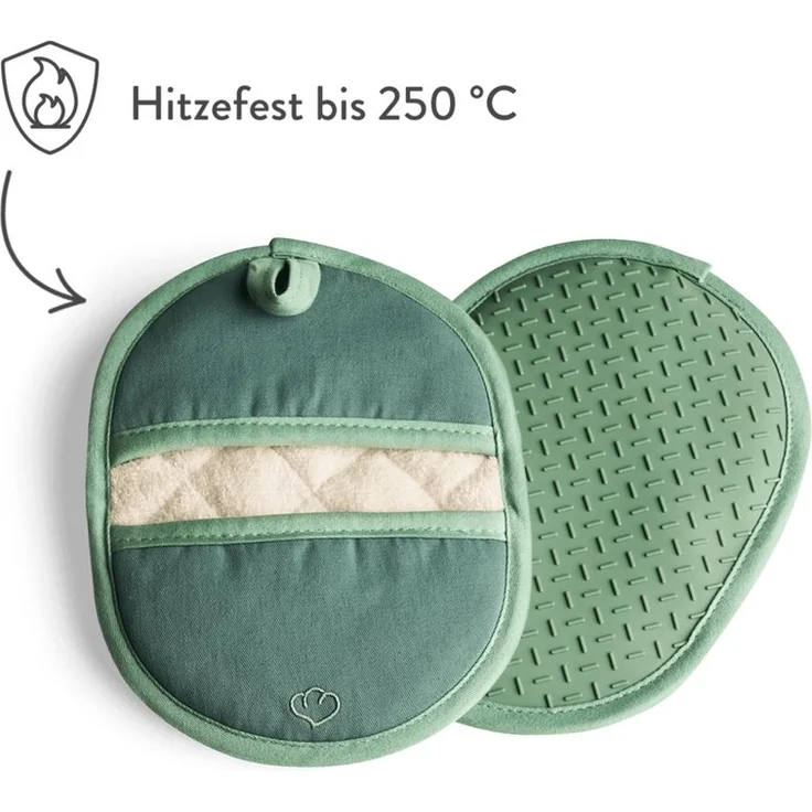 Springlane Topfhandschuhe SPRINGLANE Topflappen-Set 2-tlg. Mint, Silikon & Baumwolle, (2-tlg) – Bild 2