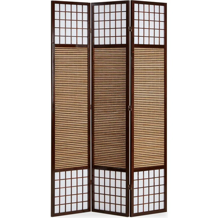 Raumteiler Sondergröße 2 m Höhe, Holz Dunkelbraun, 200x132 cm