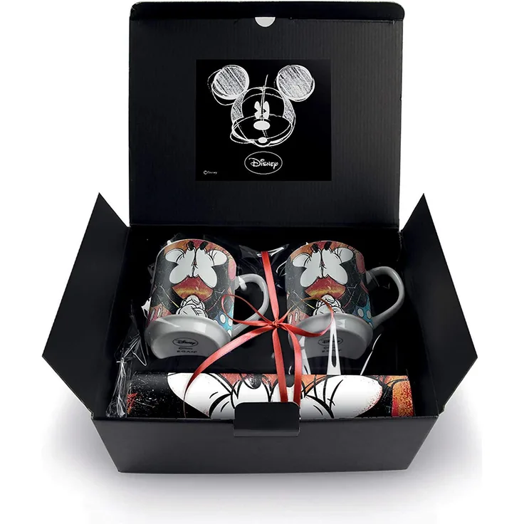 Gilde 4tlg. Set, Tasse / Becher, "always kiss me", Kunststoff, Porzellan, rot, VE 2, B. 11,5 cm, H. 10 cm, D. 8 cm 81320