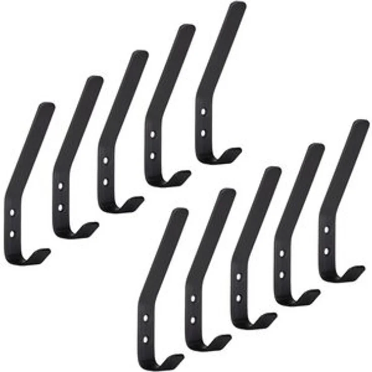 SO-TECH® Garderobenhaken ALBA echt Edelstahl schwarz matt (10 St), groß (142 x 20 mm) – Bild 6