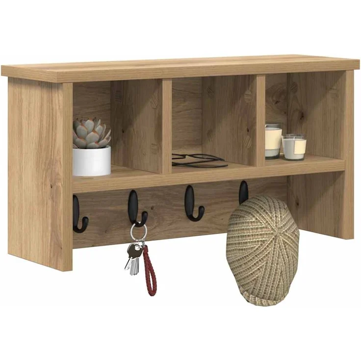 vidaXL Wandmontierter nachttisch Artisan-Eiche 50 x 16 x 26 cm 874314 – Bild 3