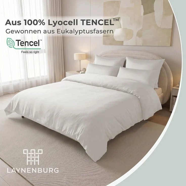Laynenburg Bettwäsche Eukalyptus aus 100% Tencel Lyocell ab Gr. 135x200 – Bild 2