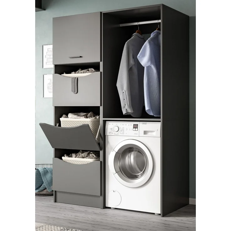 Waschmaschinenumbau Set Flexy in grau 126 x 195 cm – Bild 1