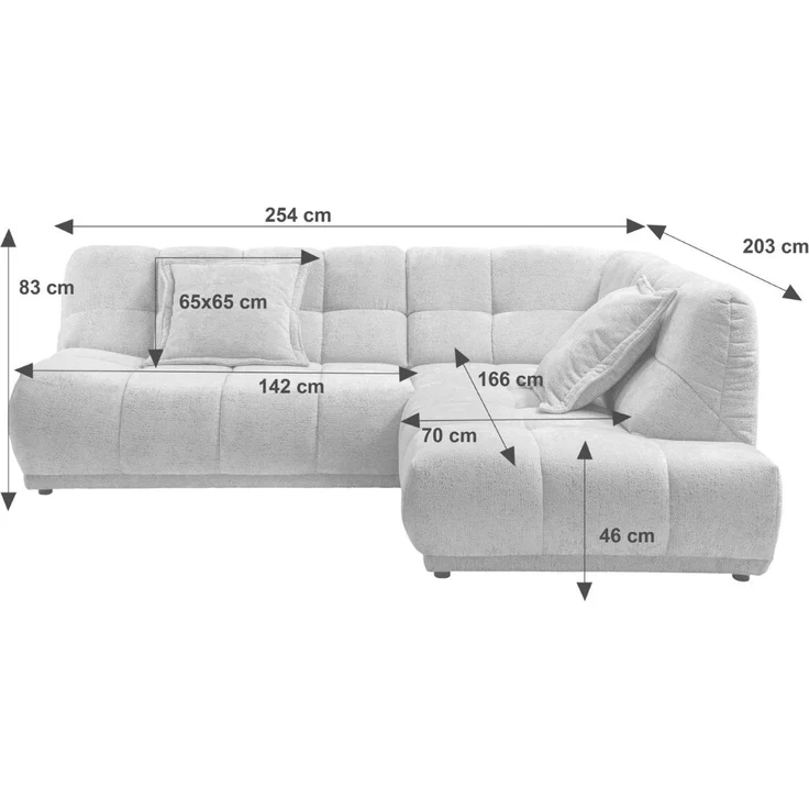 Sofa Italia von Benformato mit Ottomane und Wellenfederung – Bild 3