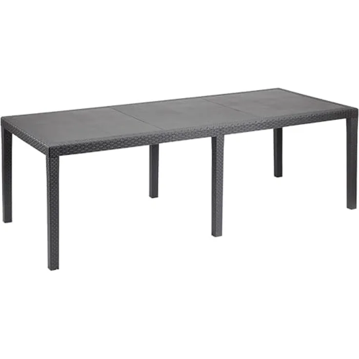 Rechteckiger ausziehbarer Gartentisch, Made in Italy, Farbe Anthrazit, Maße 150 x 72 x 90 cm (ausziehbar bis 220 cm)