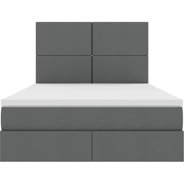vidaXL LED-Speicherbett mit Matratze Dunkelgrau 140 x 190 cm Stoff 3372352 – Bild 8