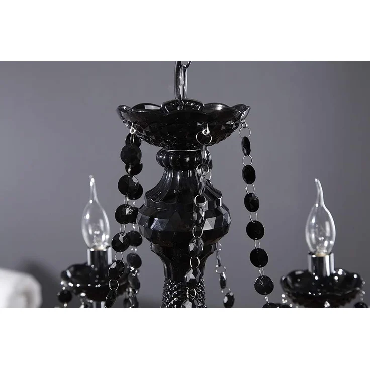 riess-ambiente Kronleuchter BLACK CRYSTAL 55cm schwarz, ohne Leuchtmittel, Hängelampe · Wohnzimmer · Acryl · Schlafzimmer · Barock Design – Bild 8