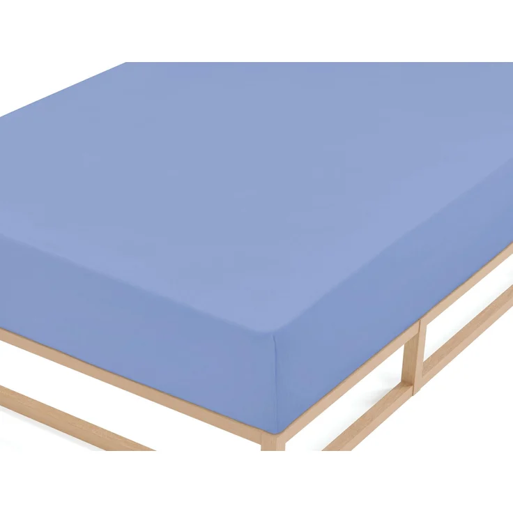 biberna Feinbiber-Spannbetttuch 0002744, blau, 1x 90x190 cm - 100x200 cm – Bild 1