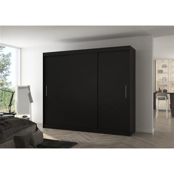 Schiebetürenschrank Schrank Nr. 510 in Schwarz matt 250 x 215 x 58 cm