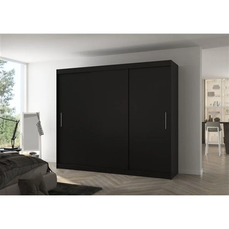 Schiebetürenschrank Schrank Nr. 510 in Schwarz matt 250 x 215 x 58 cm – Bild 1