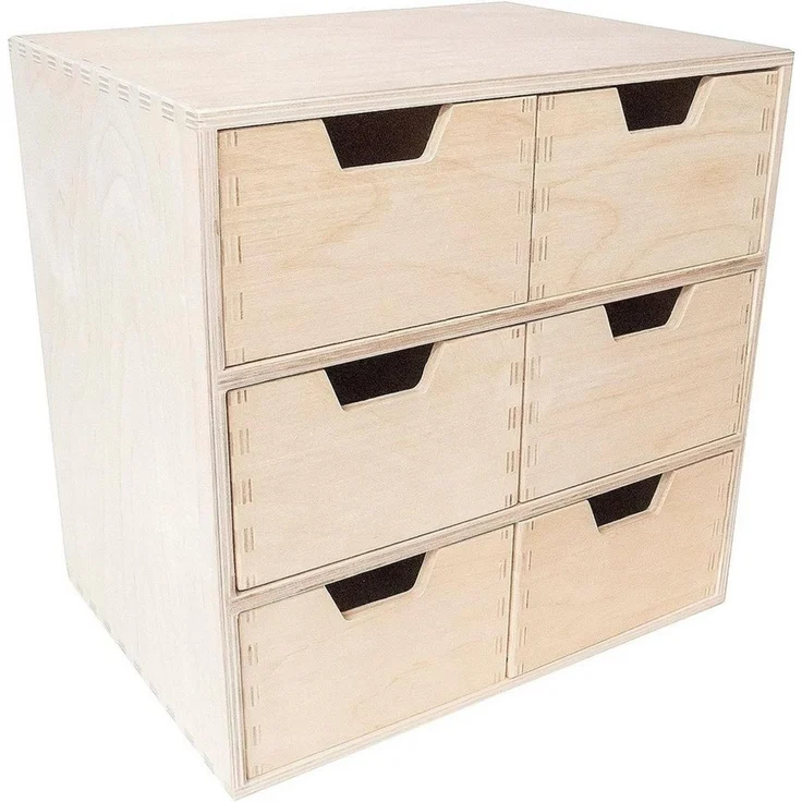 Creative Deco Schubladenbox Schubladenelement Mini-Kommode für Kleinigkeiten aus Birkensperrholz, (6-St) – Bild 5