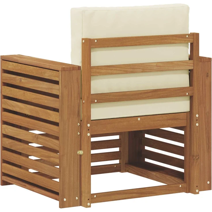 vidaXL Outdoor-Sofagarnitur Natur und Creme Massivholz Akazie 3436360 – Bild 5