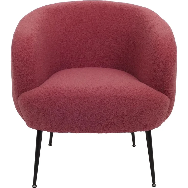 Lounge-Sessel HWC-O37, Cocktail-/Clubsessel Polstersessel Sessel, Stoff/Textil Bouclé (330g/m²) Metall MVG ~ purpur-rot – Bild 5