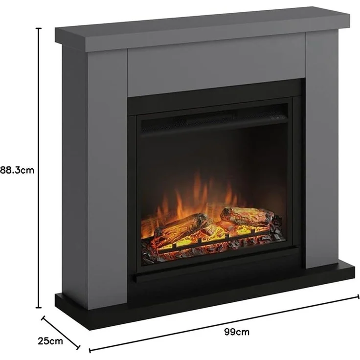 TAGU Frode Elektrokamin mit PowerFlame Solides Grau – Bild 6