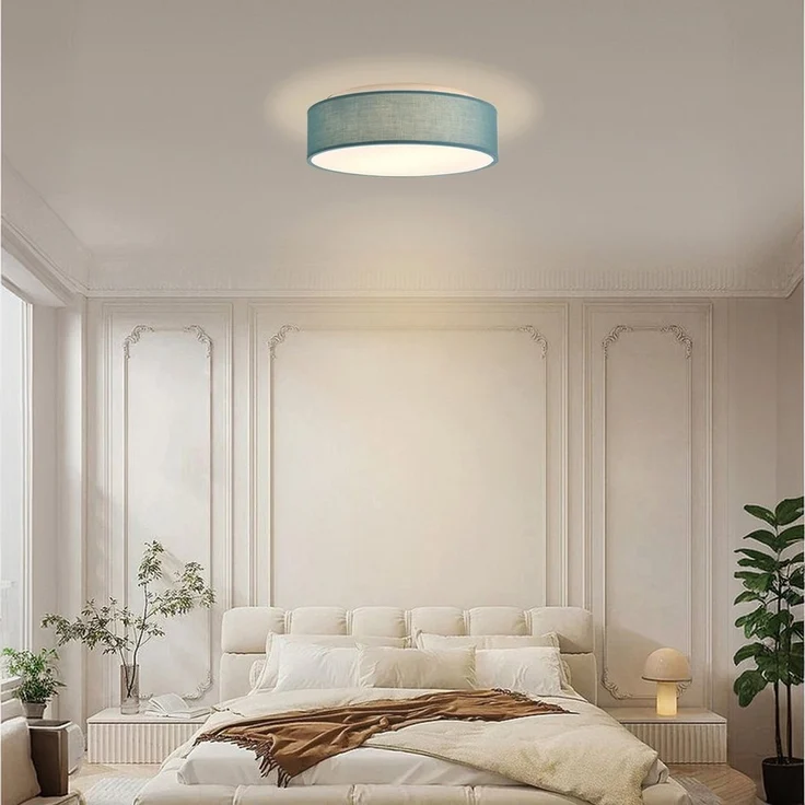 Zedelmaier Lampenschirm Deckenlampe Deckenleuchte mit Stoff-Lampenschirm, Wohnzimmerlampe Schlafzimmer Kinderzimmer Flur Lampe – Bild 3