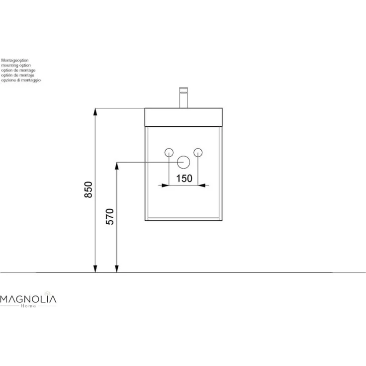 Gäste WC Badmöbel Kubus Slimline 40cm SoftClose grafit : Grafit – Bild 10