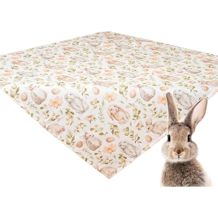 beties Mitteldecke Hoppel (1-tlg, 1 Stück), ca. 80x80 cm, bedruckt mit niedlichen Hasen, feinen Zweigen und Blumen – Bild 2