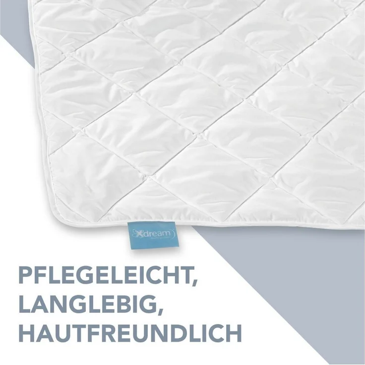 XDREAM Microfaserbettdecke Pure, Bettdecke - 4-Jahreszeiten, Ganzjahres, Winter & Sommer, Füllung: Hohlfaser-Polyesterfüllung, Bezug: Polyester, allergikerfreundlich, atmungsaktiv, temperaturausgleichend, 100x135 cm – Bild 3