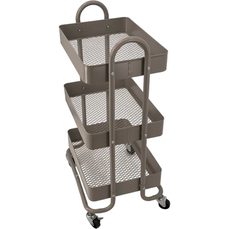 Servierwagen >RAJA< in grau, Lackiert, Metall - 46x78x34cm (BxHxT) – Bild 2