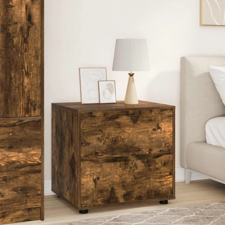 vidaXL Aufbewahrungsschrank 60 x 48 x 57 cm Holzwerkstoff Räuchereiche 888832 – Bild 1