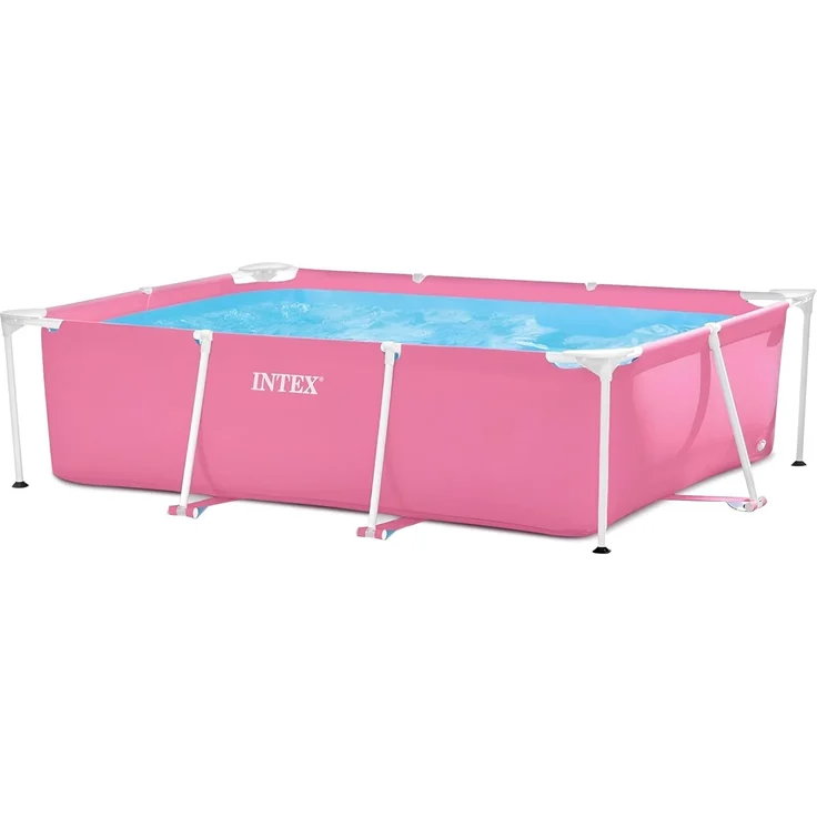 Intex 28266NP - Rechteckiger Aufstellpool mit Rahmen, 1662 L, Stahl und PVC, Rosa, 220 x 150 x 60 cm – Bild 1