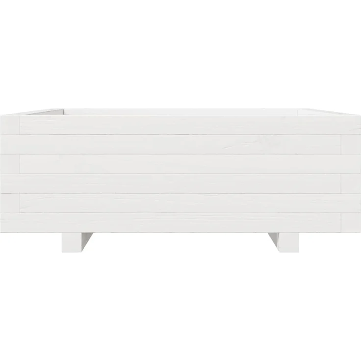vidaXL Pflanzkübel Weiß 70x70x26,5 cm Massivholz Kiefer 847304 – Bild 4