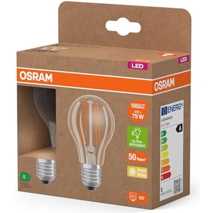 OSRAM LED Birne E27 Filament 5W, 2.700K, 1055lm, 2er-Pack – Bild 3