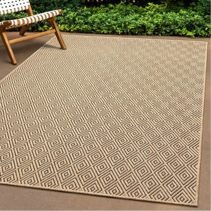 the carpet Teppich Kansas, rechteckig, Höhe: 1 mm, moderner robuster In und Outdoor Teppich Jute Look – Bild 1