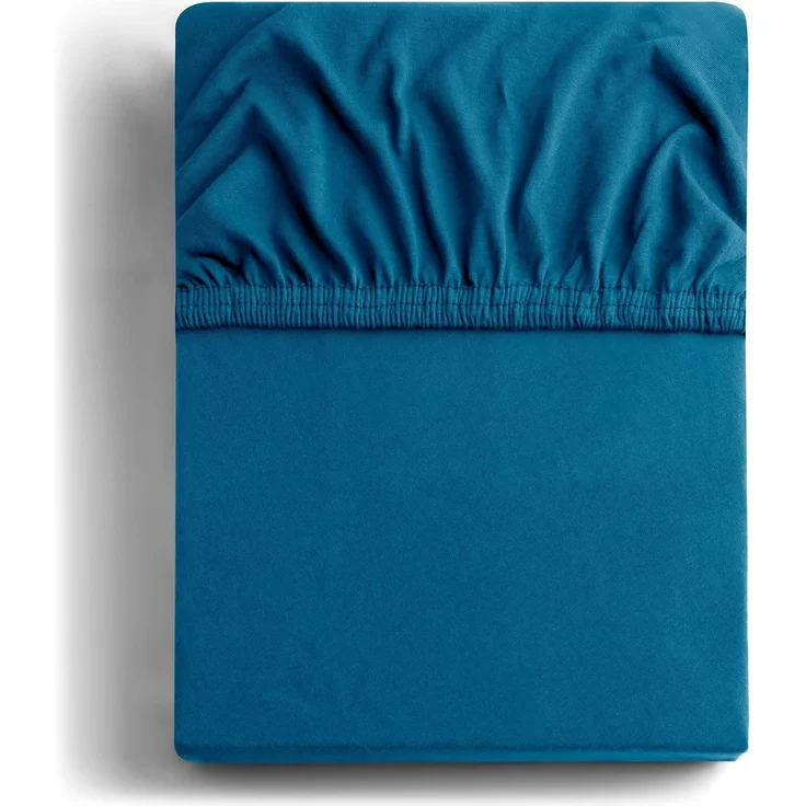 DecoKing Spannbettlaken 120x200 140x200 cm 100% gekämmte Baumwolle Blau Spannbetttücher Jersey Boxspringbett Amber 120x200 140x200 – Bild 2