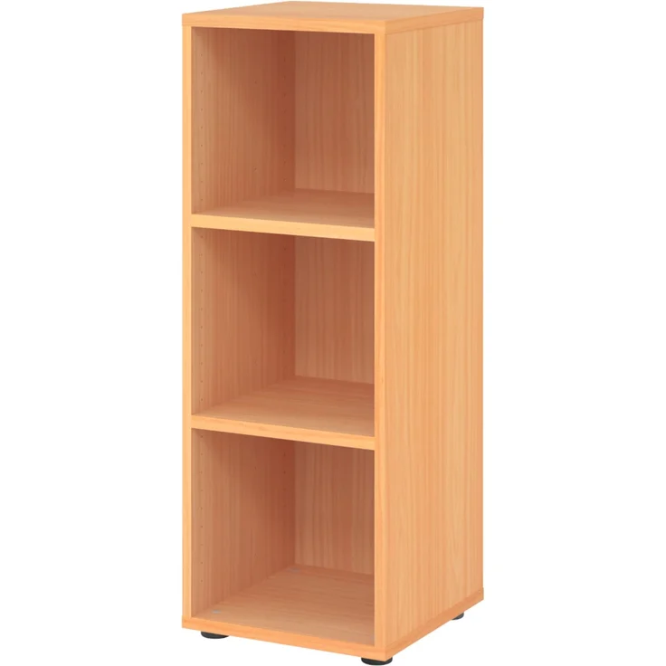 bümö Regal Buche, Standregal aus Holz für 3 Ordnerhöhen - Bücherregal klein 40 cm schmal, Aktenregal für Ordner & Bücher, kleines Büroregal, Holzregal, Ordnerregal, Buchregal Dachschräge, 934RE-6 – Bild 1