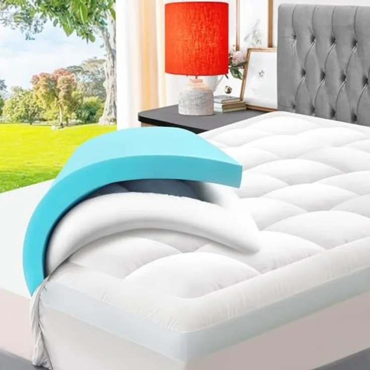Elemuse, Topper H3/H4 Gel Memory-Schaum Matratzentopper, Waschbar Bezug, 10 cm hoch, Doppel Komfortschaum, für Matratze, Boxspringbett, Allergiker geeignet