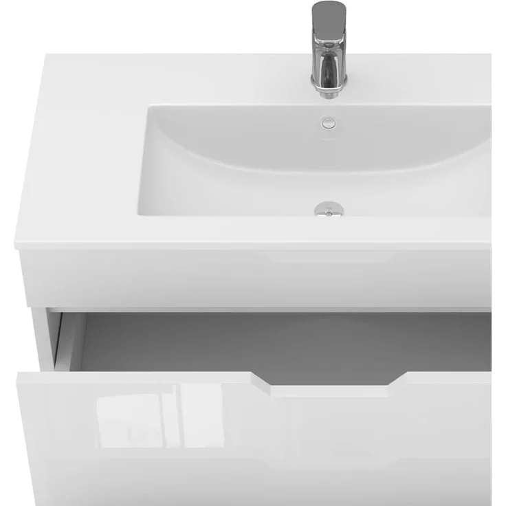 Waschbeckenunterschrank Clayton Weiß 2 Teile, Unterschrank 80 cm Vicco – Bild 6
