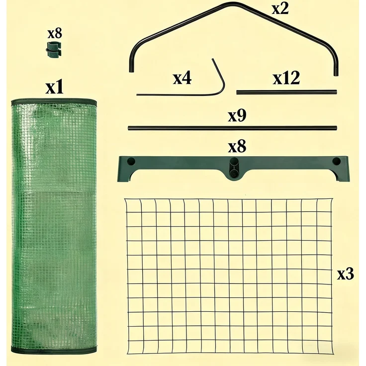 Wohnora-Gewächshaus im Freien,Roll-Up Tür Gewächshaus,Terrasse Gewächshaus,H 125cm x T 69cm x B 49cm,Grün – Bild 4