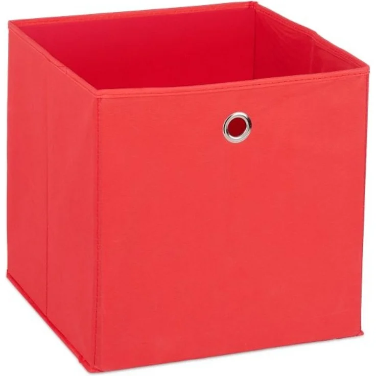 Relaxdays 12 x Aufbewahrungsbox Stoff rot – Bild 9