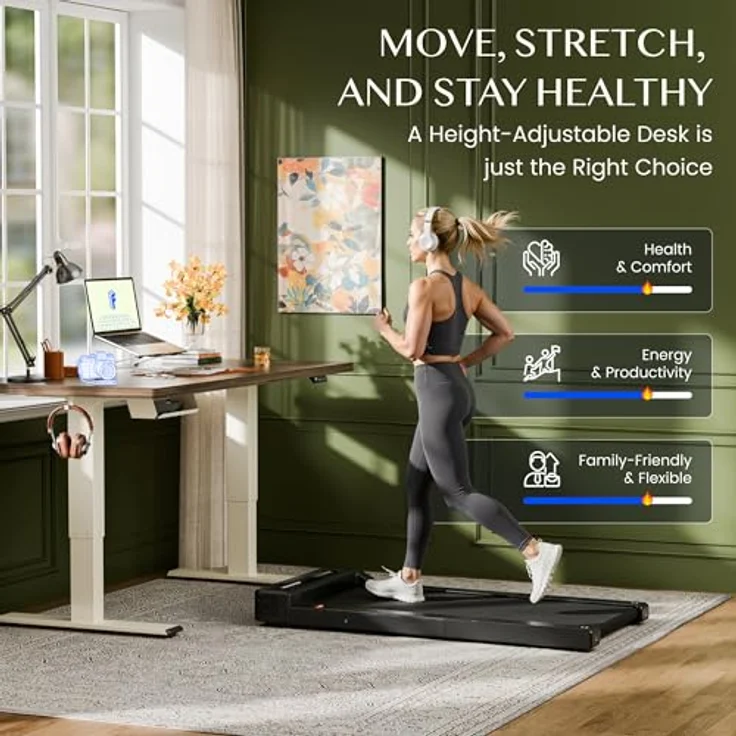 FLEXISPOT Höhenverstellbarer Schreibtisch Gestell, Elektrisch Tischbeine mit 2 Motoren & LED-Höhenanzeige & 4 Speicherfunktionen, inkl. 2 Haken & Kabelmanagement, Mousseweiß – Bild 12